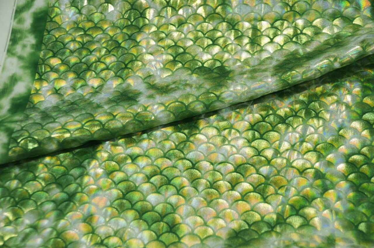 1 Yard Paradise Mermaid Hologram Spandex 4 Way Stretch Multiple Colors Fabrics